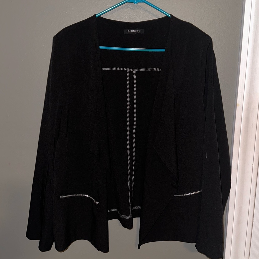 Black blazer with zippers